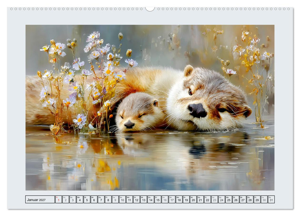 Otter. Verspielte Abenteurer am Wasser (CALVENDO Wandkalender 2027)