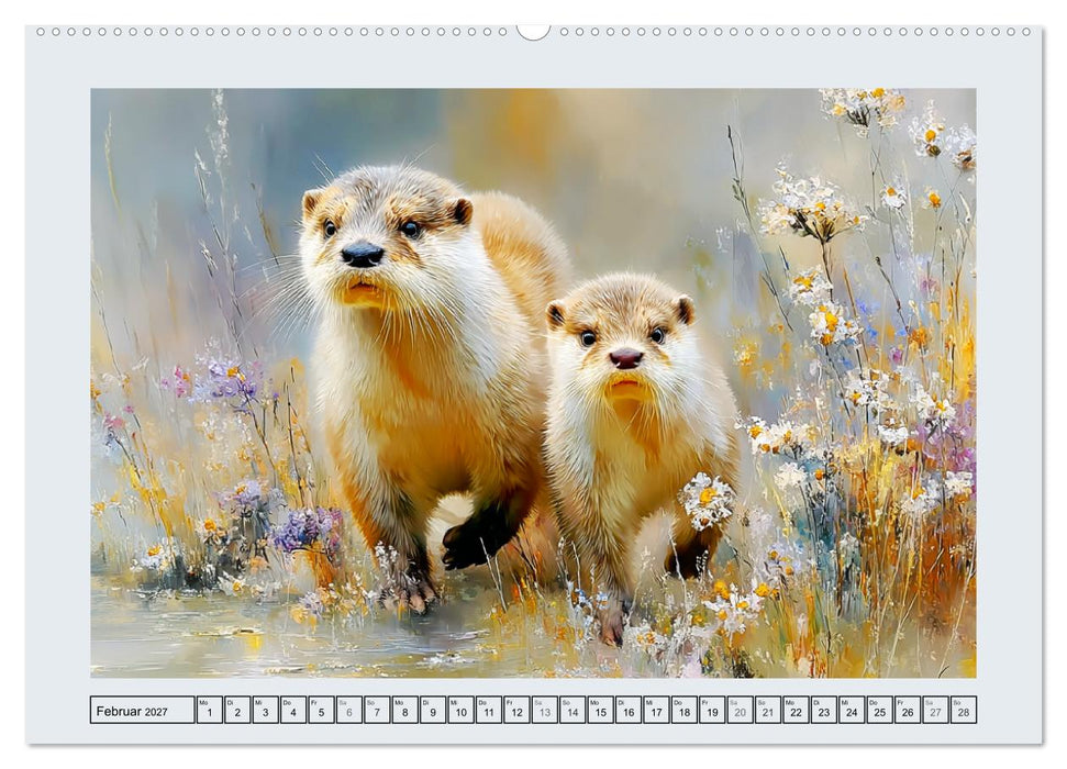 Otter. Verspielte Abenteurer am Wasser (CALVENDO Wandkalender 2027)