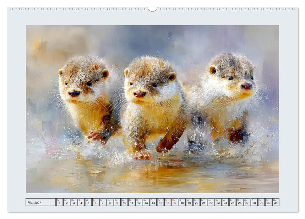 Otter. Verspielte Abenteurer am Wasser (CALVENDO Wandkalender 2027)