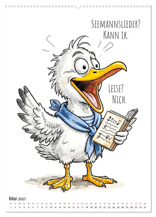Freche Küsten‑Möwen - Lustiger maritimer Cartoon‑Kalender (CALVENDO Wandkalender 2027)