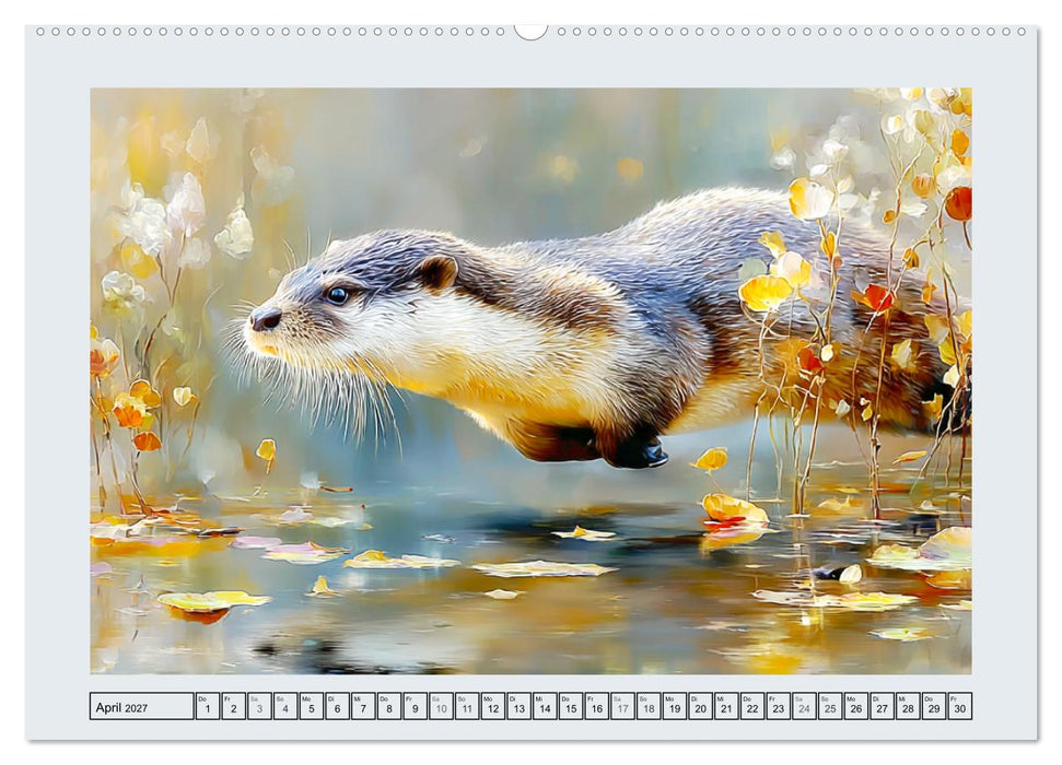 Otter. Verspielte Abenteurer am Wasser (CALVENDO Premium Wandkalender 2027)