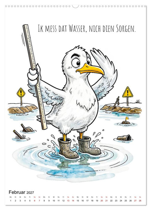 Freche Küsten‑Möwen - Lustiger maritimer Cartoon‑Kalender (CALVENDO Premium Wandkalender 2027)