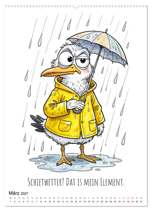 Freche Küsten‑Möwen - Lustiger maritimer Cartoon‑Kalender (CALVENDO Premium Wandkalender 2027)