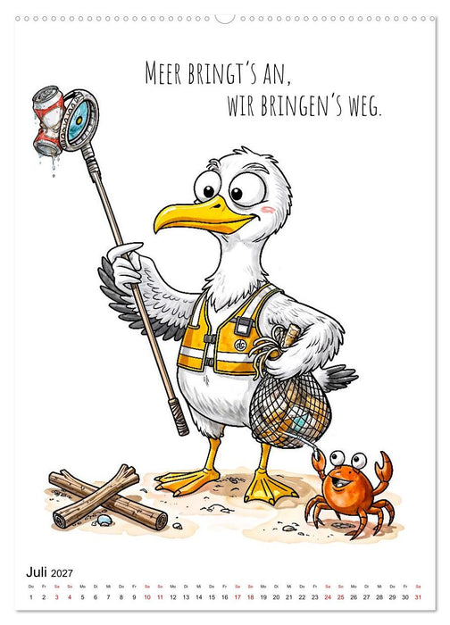 Freche Küsten‑Möwen - Lustiger maritimer Cartoon‑Kalender (CALVENDO Premium Wandkalender 2027)