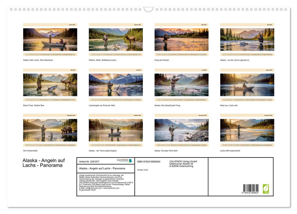 Alaska - Angeln auf Lachs - Panorama (CALVENDO Wandkalender 2027)