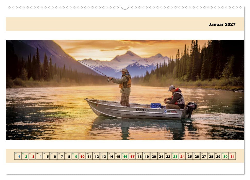 Alaska - Angeln auf Lachs - Panorama (CALVENDO Wandkalender 2027)