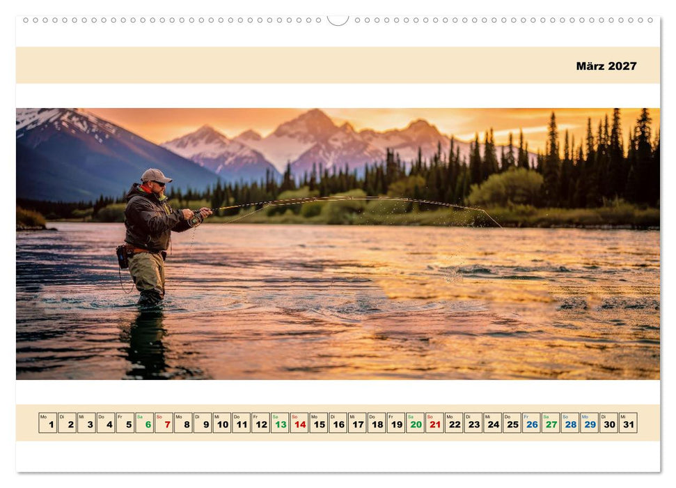 Alaska - Angeln auf Lachs - Panorama (CALVENDO Wandkalender 2027)