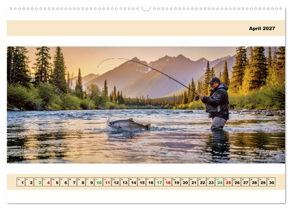Alaska - Angeln auf Lachs - Panorama (CALVENDO Wandkalender 2027)