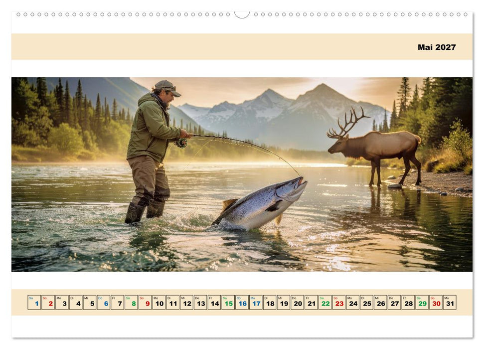 Alaska - Angeln auf Lachs - Panorama (CALVENDO Wandkalender 2027)
