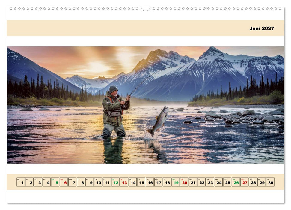 Alaska - Angeln auf Lachs - Panorama (CALVENDO Wandkalender 2027)