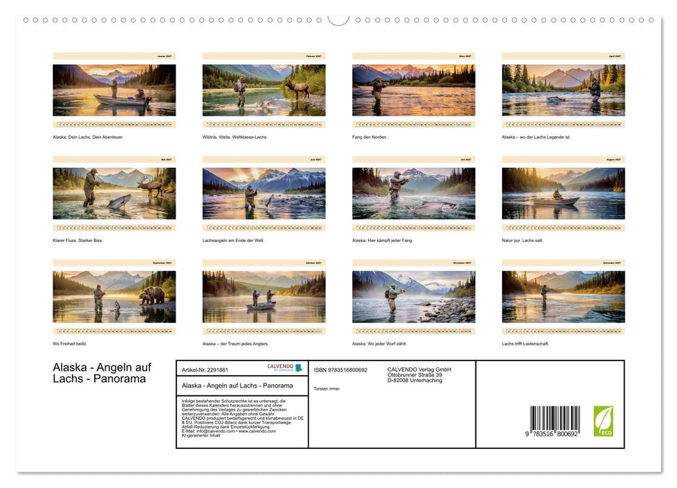Alaska - Angeln auf Lachs - Panorama (CALVENDO Premium Wandkalender 2027)