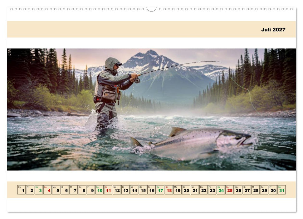 Alaska - Angeln auf Lachs - Panorama (CALVENDO Premium Wandkalender 2027)