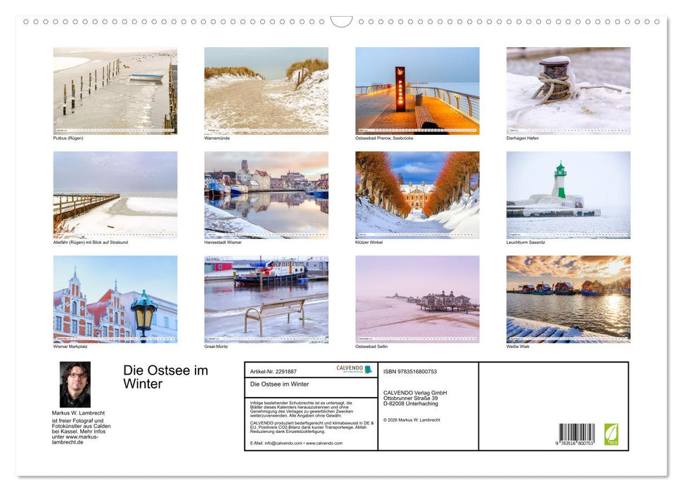 Die Ostsee im Winter (CALVENDO Wandkalender 2027)