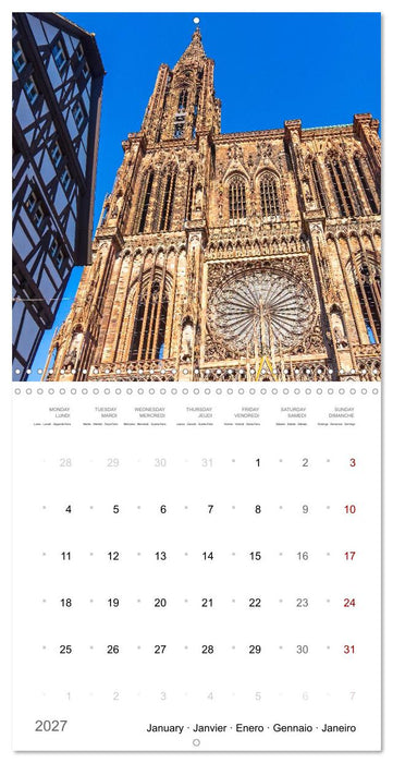 Découverte des célèbres cathédrales françaises (CALVENDO Calendrier mensuel 2027)
