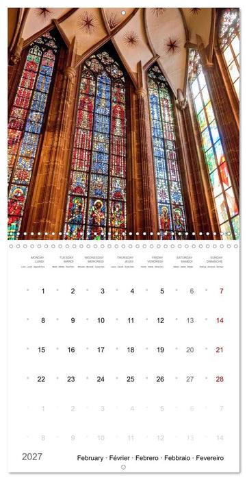Découverte des célèbres cathédrales françaises (CALVENDO Calendrier mensuel 2027)