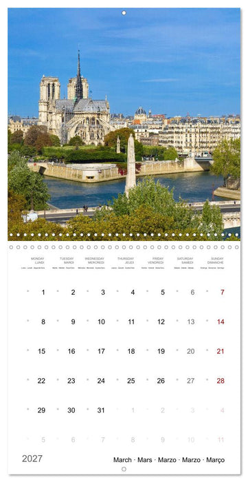 Découverte des célèbres cathédrales françaises (CALVENDO Calendrier mensuel 2027)