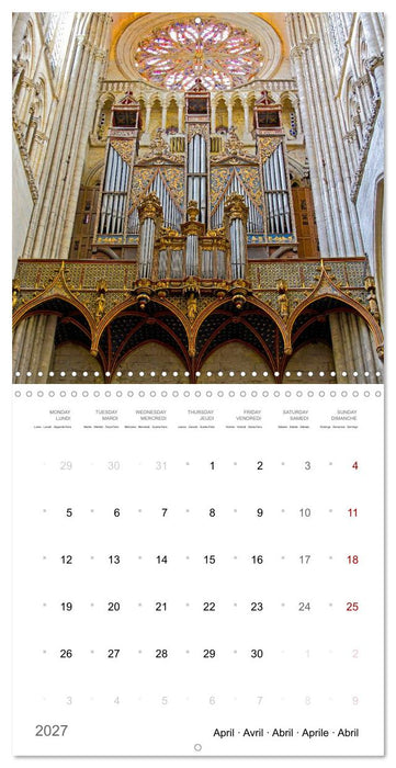 Découverte des célèbres cathédrales françaises (CALVENDO Calendrier mensuel 2027)