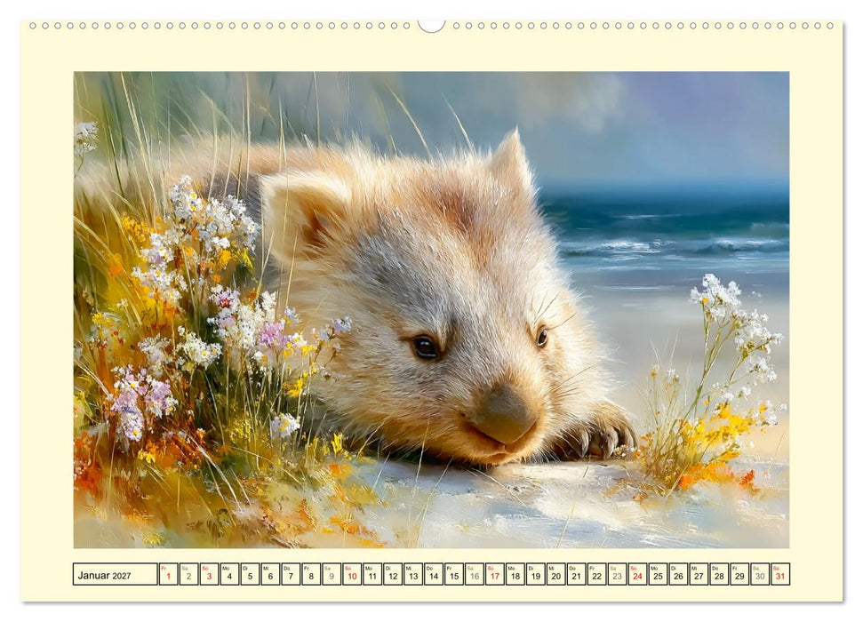Wombats. Australiens liebenswerte Beuteltiere (CALVENDO Wandkalender 2027)