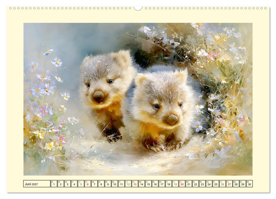Wombats. Australiens liebenswerte Beuteltiere (CALVENDO Wandkalender 2027)