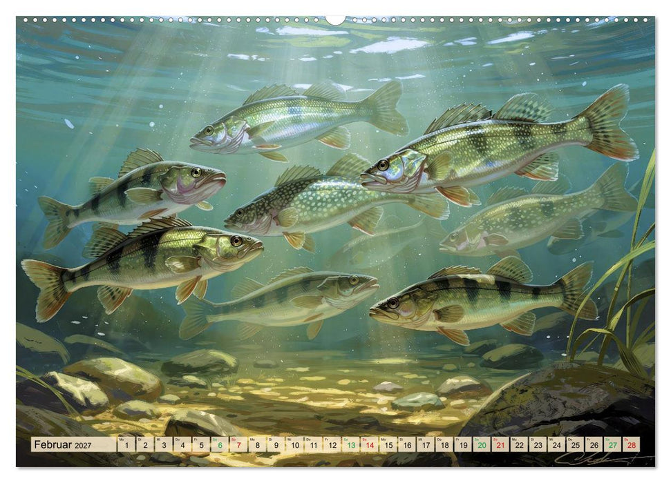Barsche im See (CALVENDO Premium Wandkalender 2027)