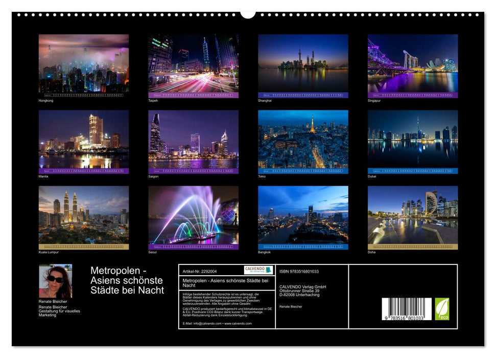 Metropolen - Asiens schönste Städte bei Nacht (CALVENDO Premium Wandkalender 2027)