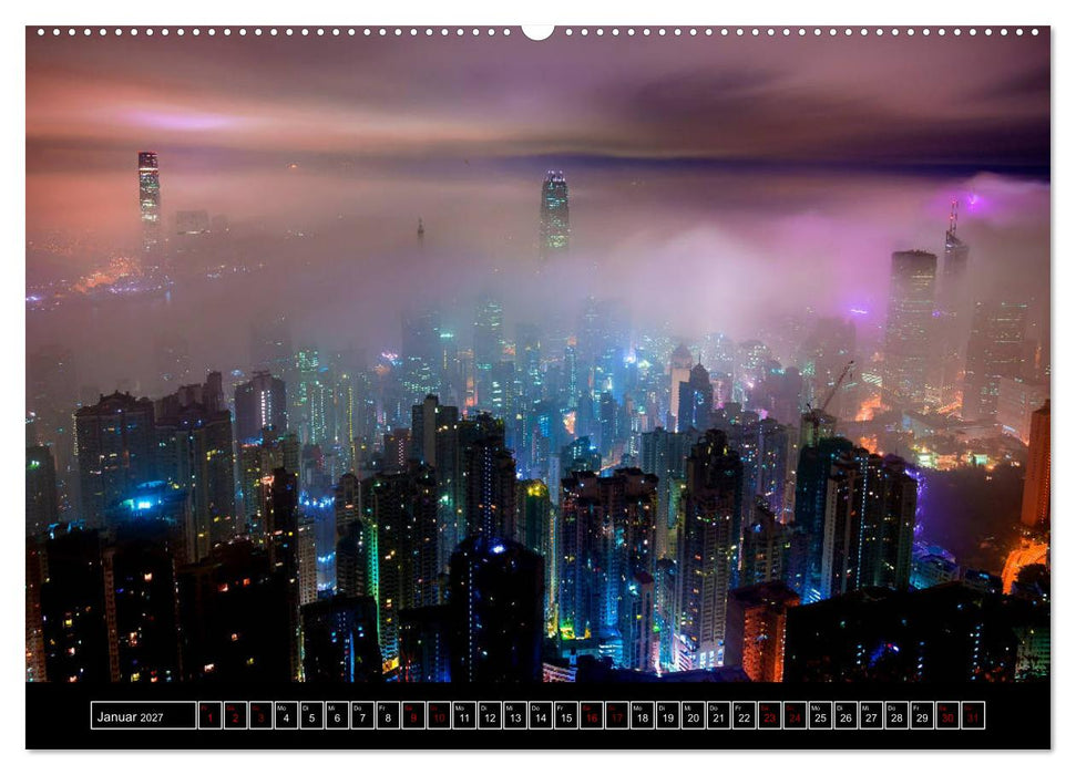 Metropolen - Asiens schönste Städte bei Nacht (CALVENDO Premium Wandkalender 2027)