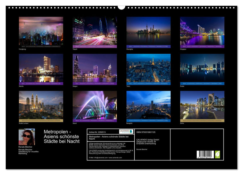 Metropolen - Asiens schönste Städte bei Nacht (CALVENDO Wandkalender 2027)