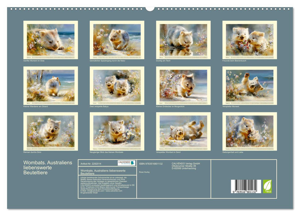 Wombats. Australiens liebenswerte Beuteltiere (CALVENDO Premium Wandkalender 2027)