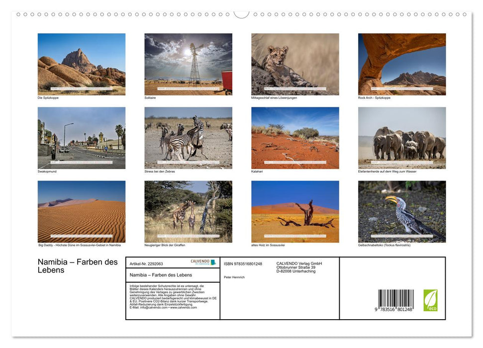 Namibia – Farben des Lebens (CALVENDO Premium Wandkalender 2027)