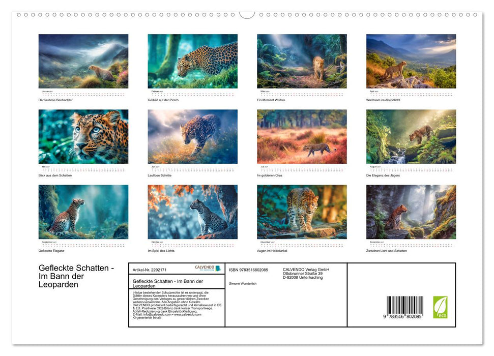 Gefleckte Schatten - Im Bann der Leoparden (CALVENDO Premium Wandkalender 2027)