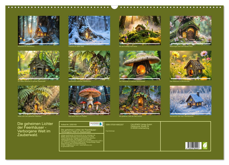 Die geheimen Lichter der Feenhäuser - Verborgene Welt im Zauberwald. (CALVENDO Wandkalender 2027)
