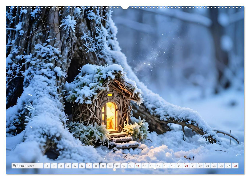 Die geheimen Lichter der Feenhäuser - Verborgene Welt im Zauberwald. (CALVENDO Wandkalender 2027)