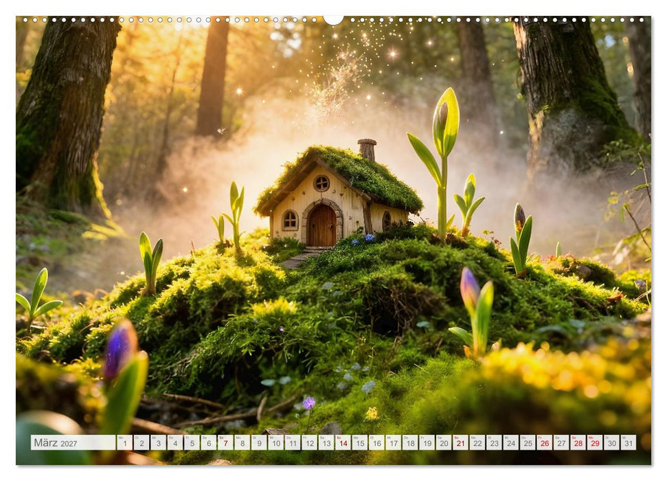 Die geheimen Lichter der Feenhäuser - Verborgene Welt im Zauberwald. (CALVENDO Wandkalender 2027)