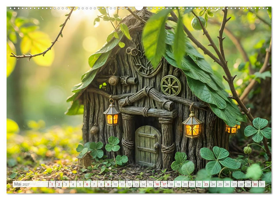 Die geheimen Lichter der Feenhäuser - Verborgene Welt im Zauberwald. (CALVENDO Wandkalender 2027)