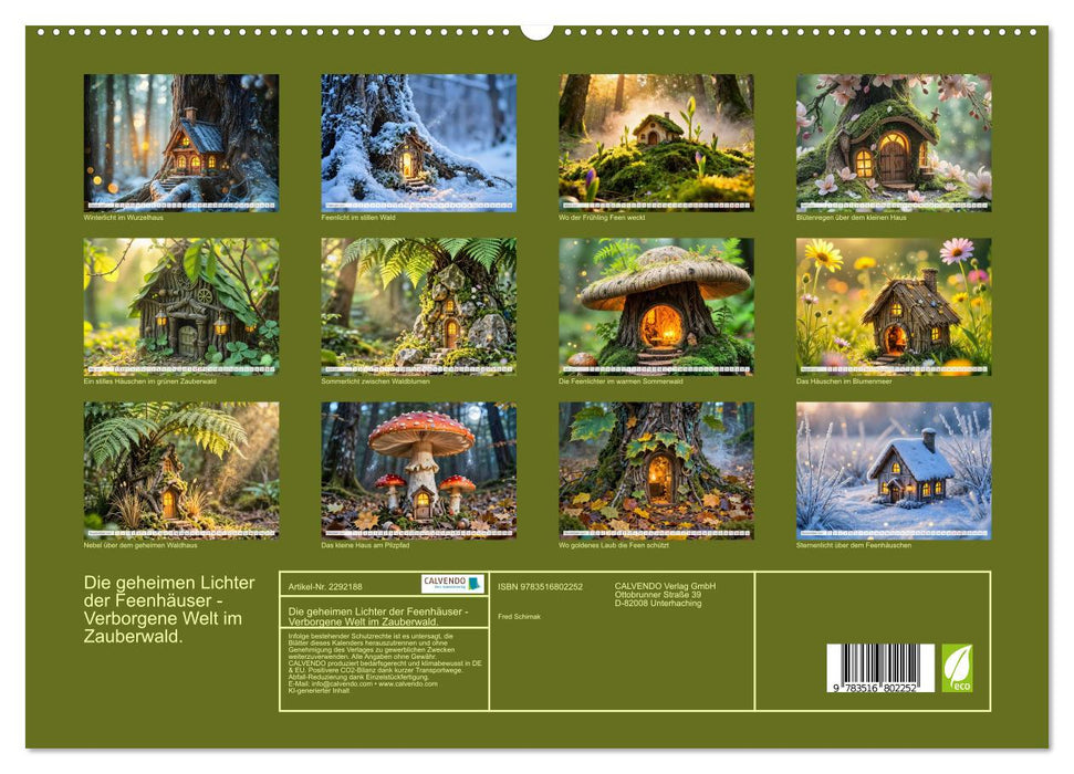 Die geheimen Lichter der Feenhäuser - Verborgene Welt im Zauberwald. (CALVENDO Premium Wandkalender 2027)