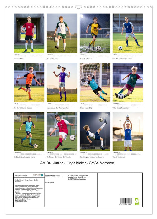 Am Ball Junior - Junge Kicker - Große Momente (CALVENDO Wandkalender 2027)
