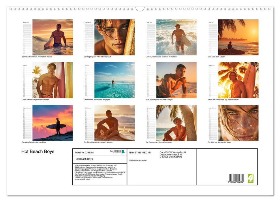 Hot Beach Boys (CALVENDO Wandkalender 2027)