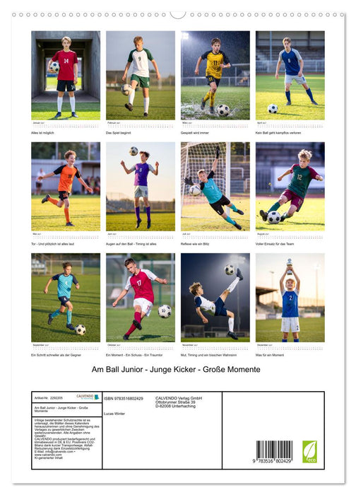 Am Ball Junior - Junge Kicker - Große Momente (CALVENDO Premium Wandkalender 2027)