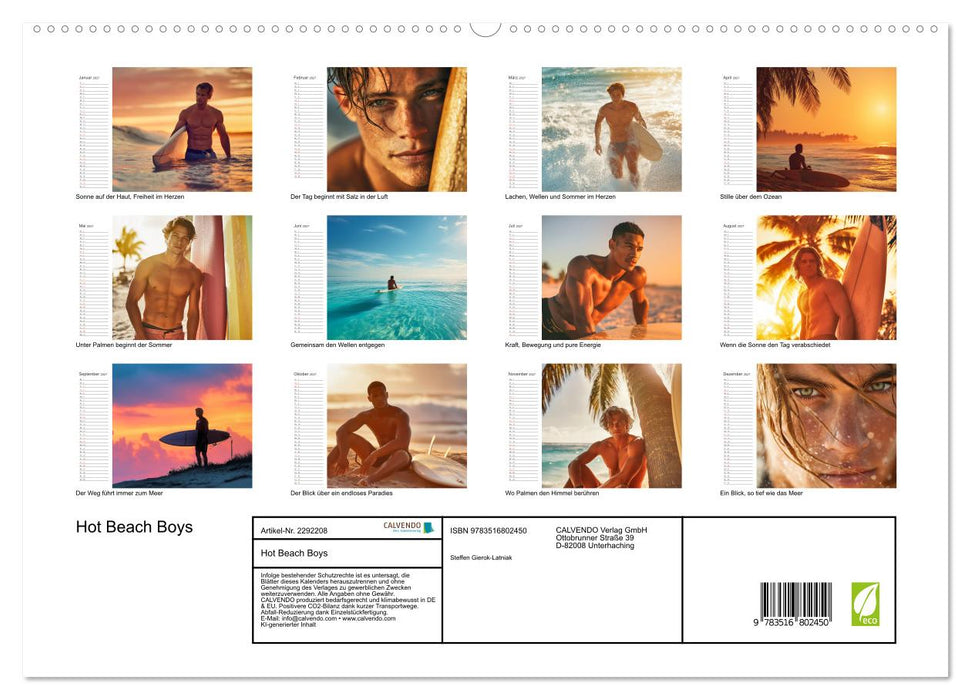 Hot Beach Boys (CALVENDO Premium Wandkalender 2027)