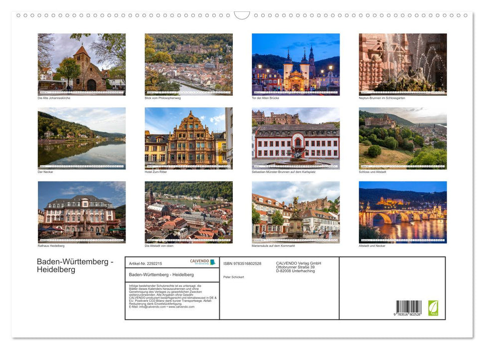 Baden-Württemberg - Heidelberg (CALVENDO Wandkalender 2027)