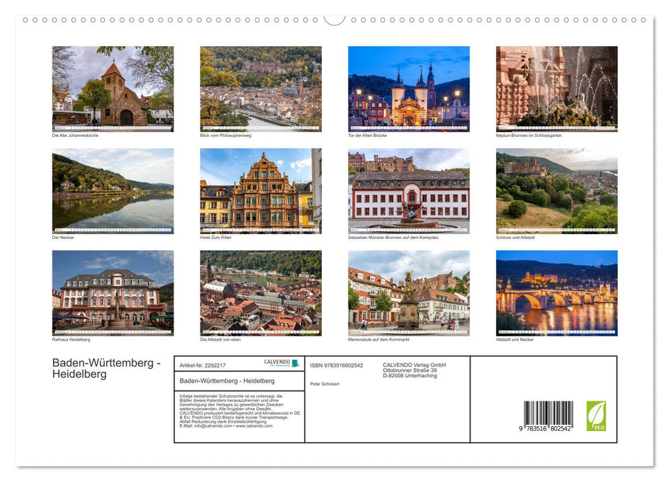 Baden-Württemberg - Heidelberg (CALVENDO Premium Wandkalender 2027)