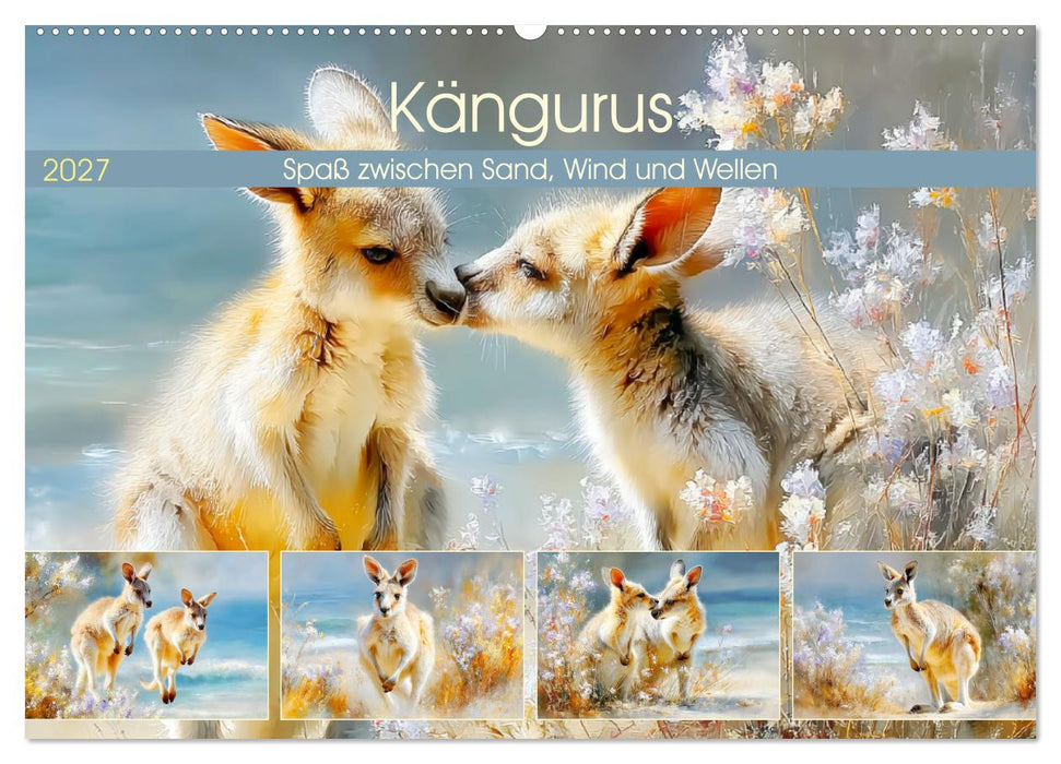 Kängurus. Spaß zwischen Sand, Wind und Wellen (CALVENDO Wandkalender 2027)