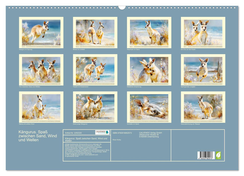 Kängurus. Spaß zwischen Sand, Wind und Wellen (CALVENDO Wandkalender 2027)