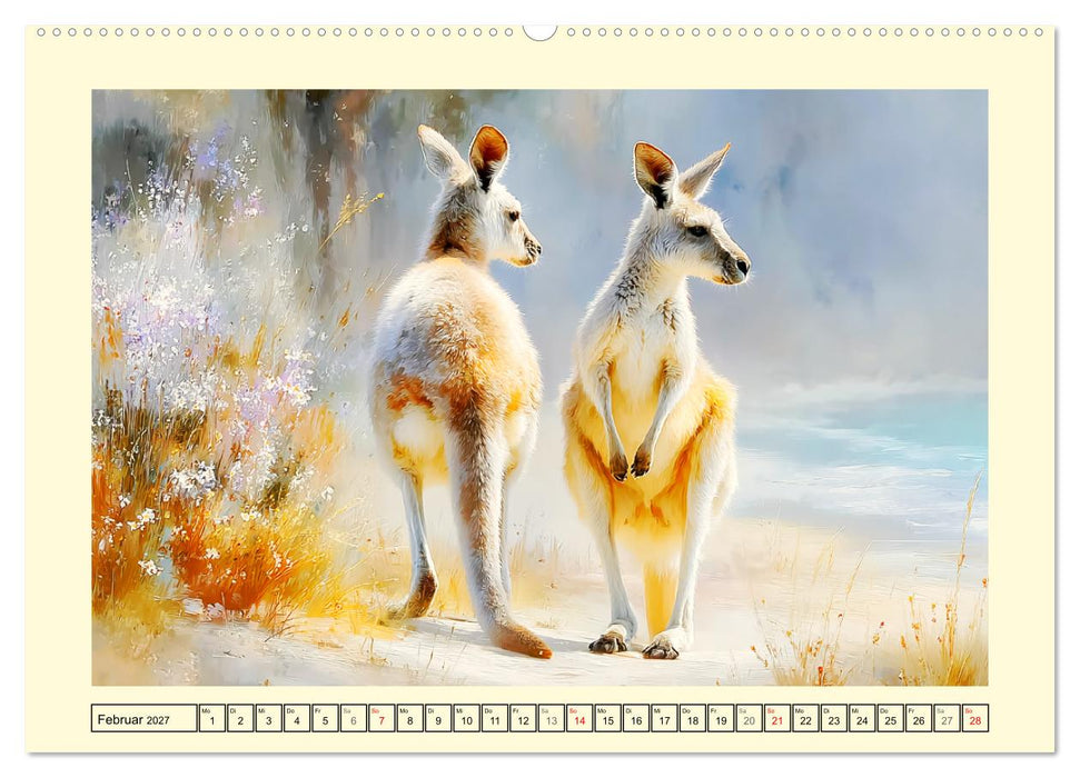 Kängurus. Spaß zwischen Sand, Wind und Wellen (CALVENDO Wandkalender 2027)