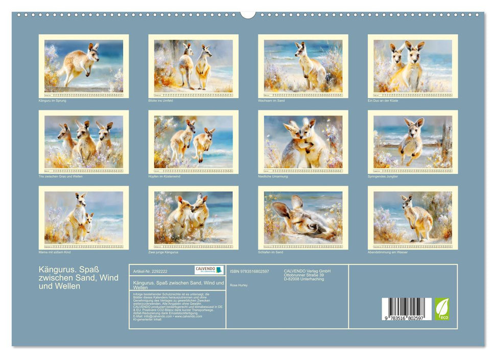 Kängurus. Spaß zwischen Sand, Wind und Wellen (CALVENDO Premium Wandkalender 2027)