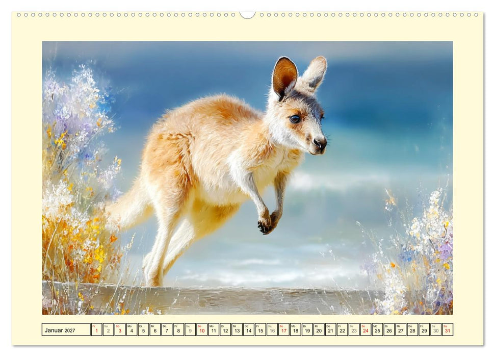Kängurus. Spaß zwischen Sand, Wind und Wellen (CALVENDO Premium Wandkalender 2027)