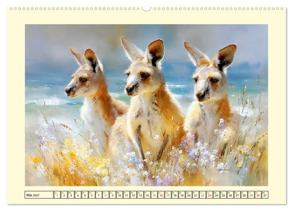Kängurus. Spaß zwischen Sand, Wind und Wellen (CALVENDO Premium Wandkalender 2027)