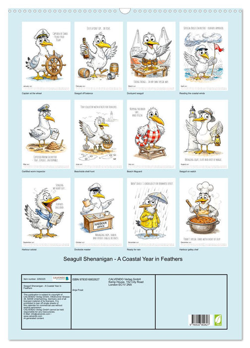 Seagull Shenanigan - A Coastal Year in Feathers (CALVENDO Monthly Calendar 2027)