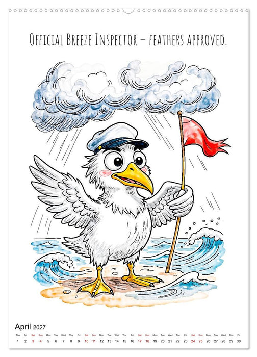 Seagull Shenanigan - A Coastal Year in Feathers (CALVENDO Monthly Calendar 2027)
