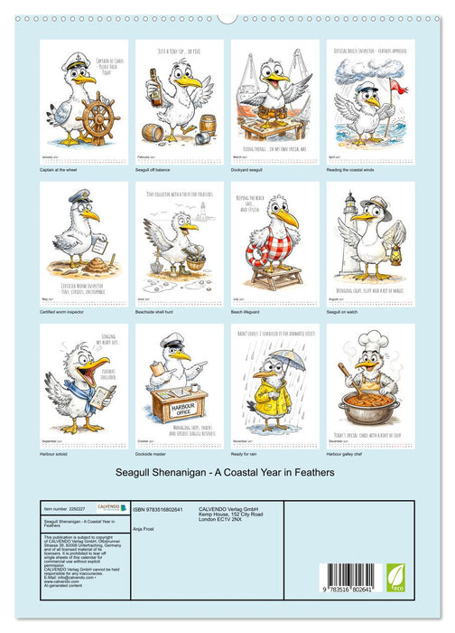 Seagull Shenanigan - A Coastal Year in Feathers (CALVENDO Premium-Calendar 2027)